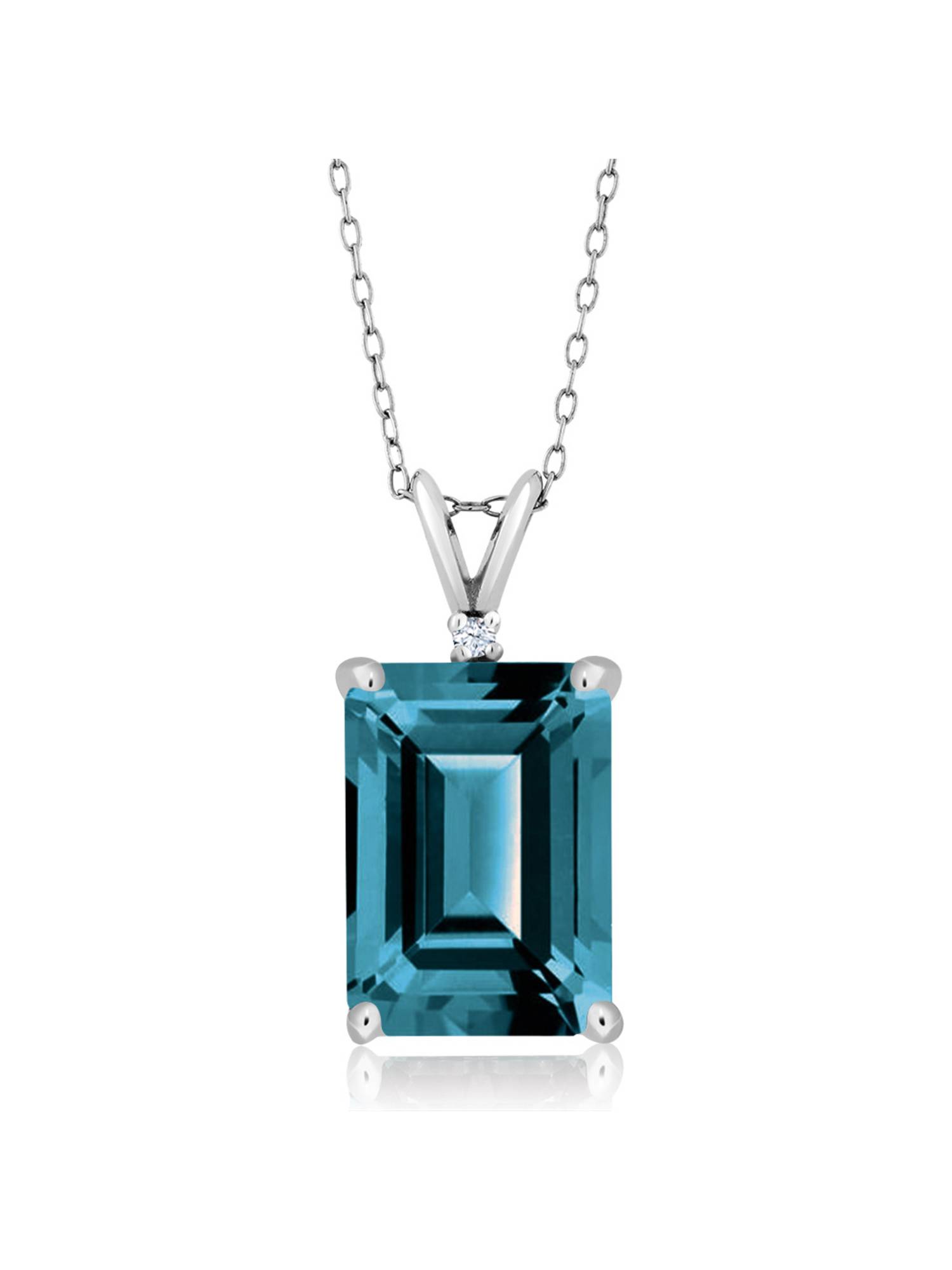 Gem Stone King 925 Sterling Silver London Blue Topaz Pendant Necklace ...