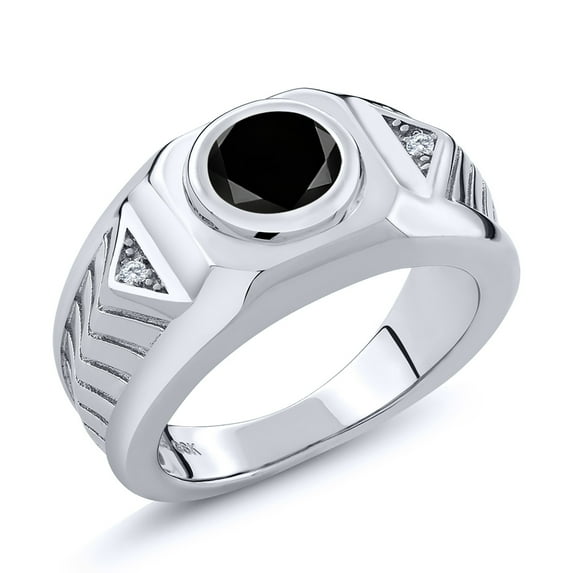 Gem Stone King 925 Sterling Silver Men's Solitaire Ring Diamond Moissanite (2.23 Cttw)