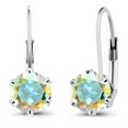 thumbnail image 1 of Gem Stone King 925 Sterling Silver Mercury Mist Mystic Topaz Earrings for Women (2.00 Cttw, Round 6MM), 1 of 4