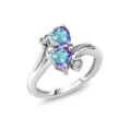 thumbnail image 1 of Gem Stone King 925 Sterling Silver Mercury Mist Mystic Topaz Ring for Women (2.03 Cttw, Heart Shape 6MM, Gemstone Birthstone, Available in Size 5, 6, 7, 8, 9), 1 of 4