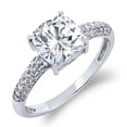 thumbnail image 1 of Gem Stone King 925 Sterling Silver Moissanite Engagement Ring for Women (2.13 Cttw, Cushion 7mm, Size 9), 1 of 2