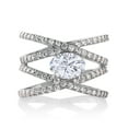 thumbnail image 1 of Gem Stone King 925 Sterling Silver Moissanite Ring for Women (2.43 Cttw - Oval 8X6MM - Available in Size 5, 6, 7, 8, 9), 1 of 3