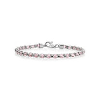 Gem Stone King 925 Sterling Silver Multi Faceted Crystal Beads Tennis Bracelet for Women (7 inch, with Lobster Clasp, Made in Italy)