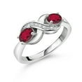 thumbnail image 1 of Gem Stone King 925 Sterling Silver Ruby Red Mystic Topaz and Created Sapphire Infinity Love Knot Ring for Women | 1.11 Cttw | Oval 6X4MM | Gemstone Birthstone | Jewelry Gifts for Mom Wife | Size 7, 1 of 5