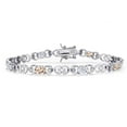 thumbnail image 1 of Gem Stone King 925 Sterling Silver Peach Morganite and White Moissanite and Lab Grown Diamond Bracelet for Women | 4.01 Cttw | Gemstone October Birthstone | Oval 6X4MM | Length 7.25 inches, 1 of 7