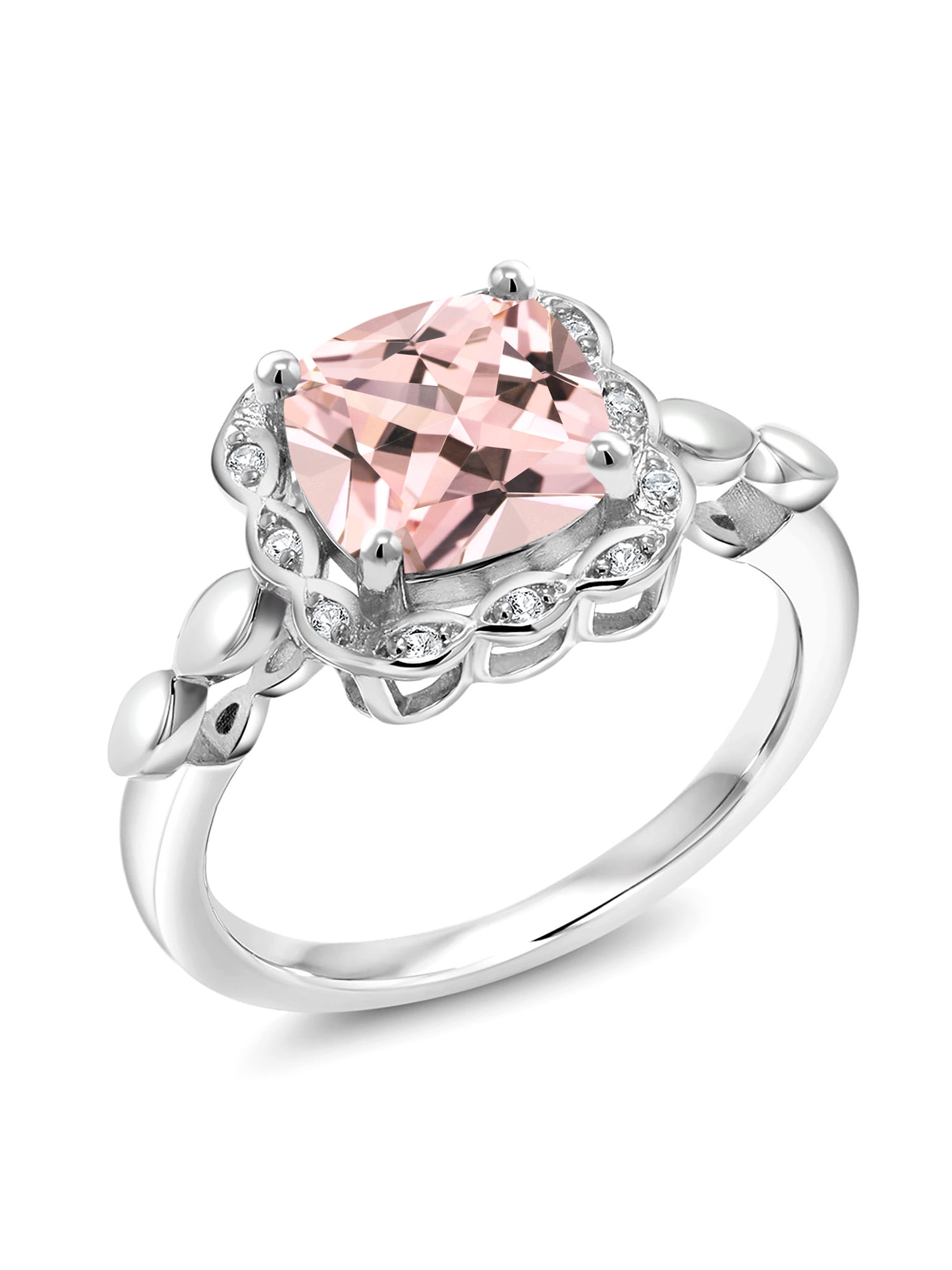 Morganite and white sapphire ring size 7 offers