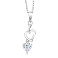 thumbnail image 1 of Gem Stone King 925 Sterling Silver Pendant with Chain Heart Shape Moissanite (0.42 Cttw), 1 of 2
