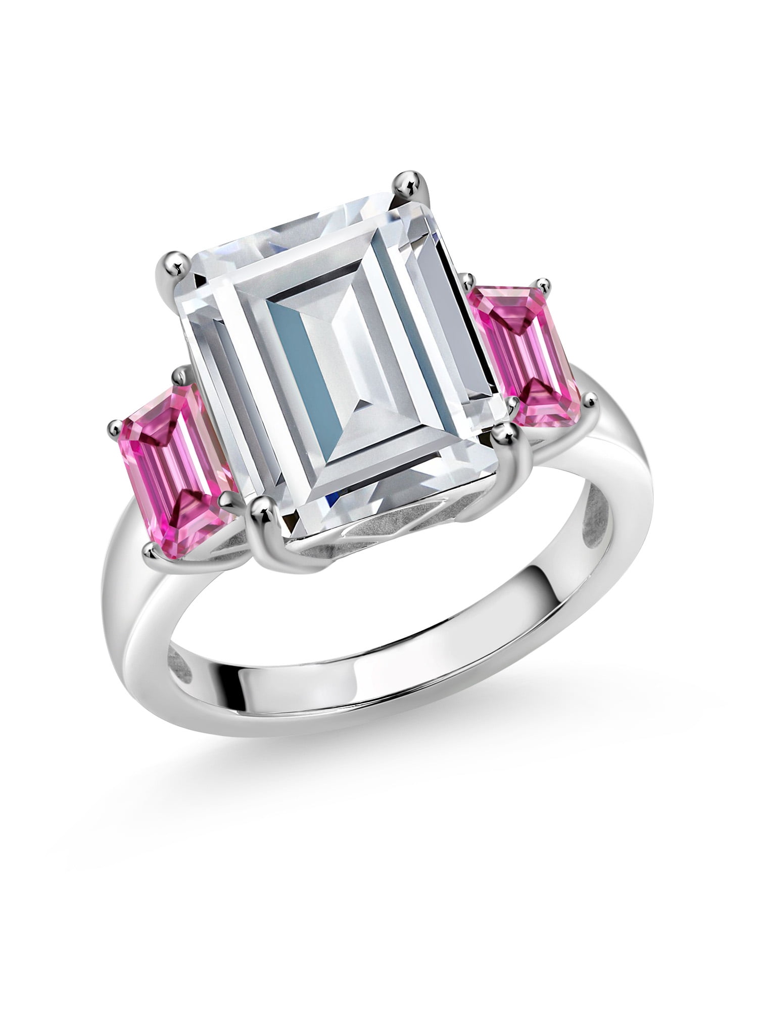 Gem Stone King Sterling Silver Pearl & Moissanite Ring - 0.66 Carat Women's Birthstone Jewelry