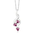 thumbnail image 1 of Gem Stone King 925 Sterling Silver Pink Tourmaline Pendant Necklace for Women (0.60 Cttw, Gemstone October Birthstone, Heart Shape 4MM, with 18 inch Silver Chain), 1 of 4
