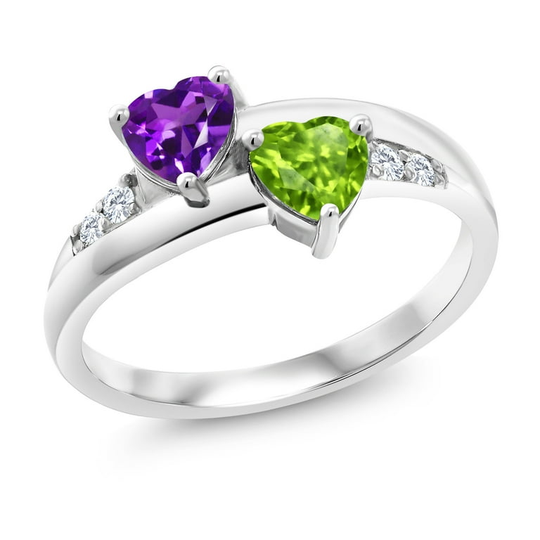 Gem Stone King 925 Sterling Silver Purple Amethyst Green