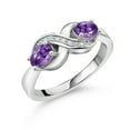 thumbnail image 1 of Gem Stone King 925 Sterling Silver Purple Amethyst Infinity Promise Ring for Women (1.01 Cttw, Gemstone Birthstone, Available in Size 5, 6, 7, 8, 9), 1 of 5