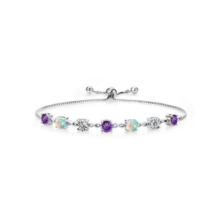Sterling Silver 9inch Lavender Natural Jade Bead Anklet Sterling Silver 9inch Lavender Natural Jade Bead Anklet