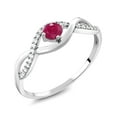 thumbnail image 1 of Gem Stone King 925 Sterling Silver Red Ruby Infinity Ring for Women (0.66 Cttw, Gemstone Birthstone, Available in Size 5, 6, 7, 8, 9), 1 of 4