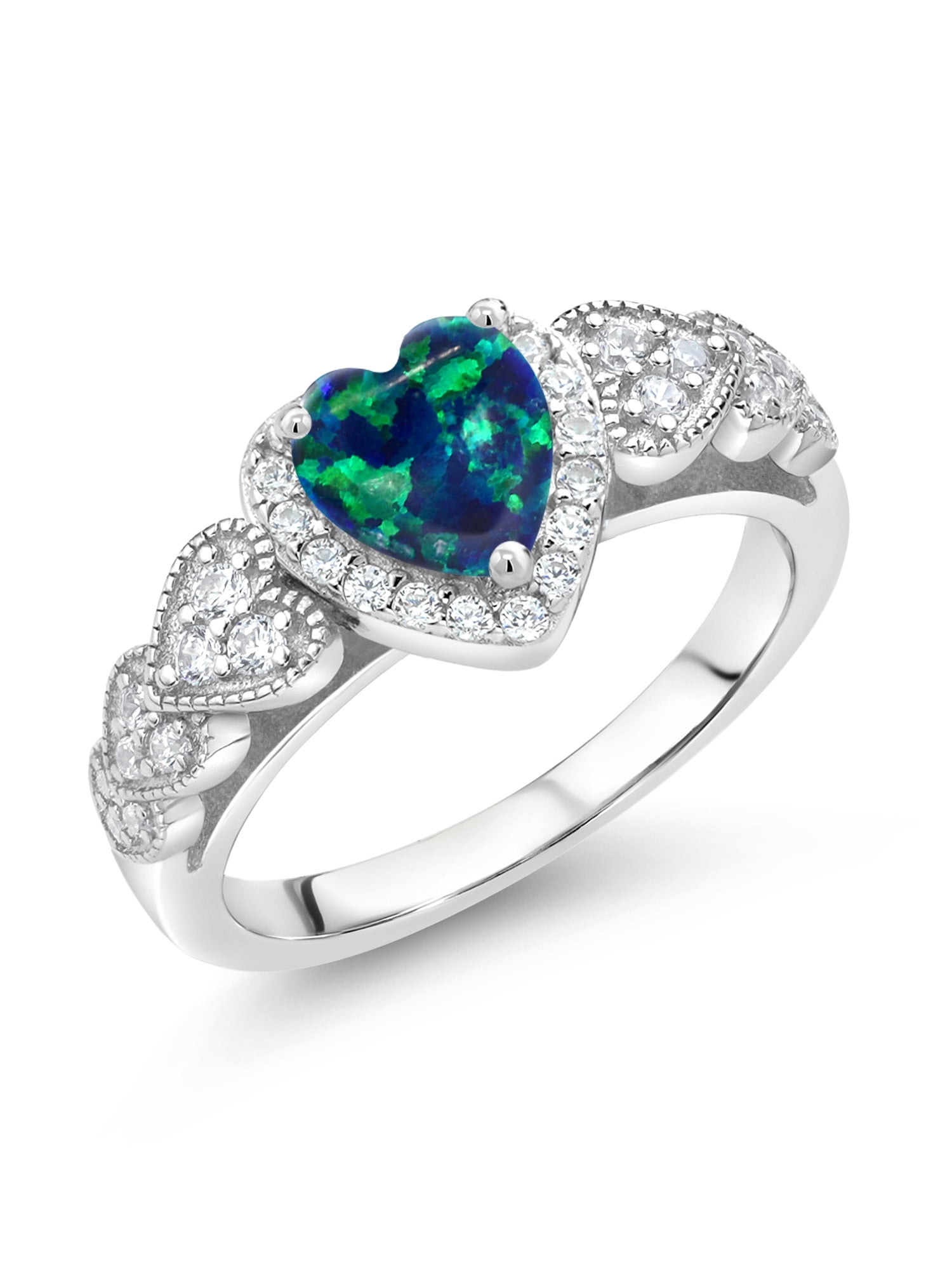 Heart Ring 925 Sterling Silver Zircon Color Enamel Luxury Waterproof T –  KesleyBoutique
