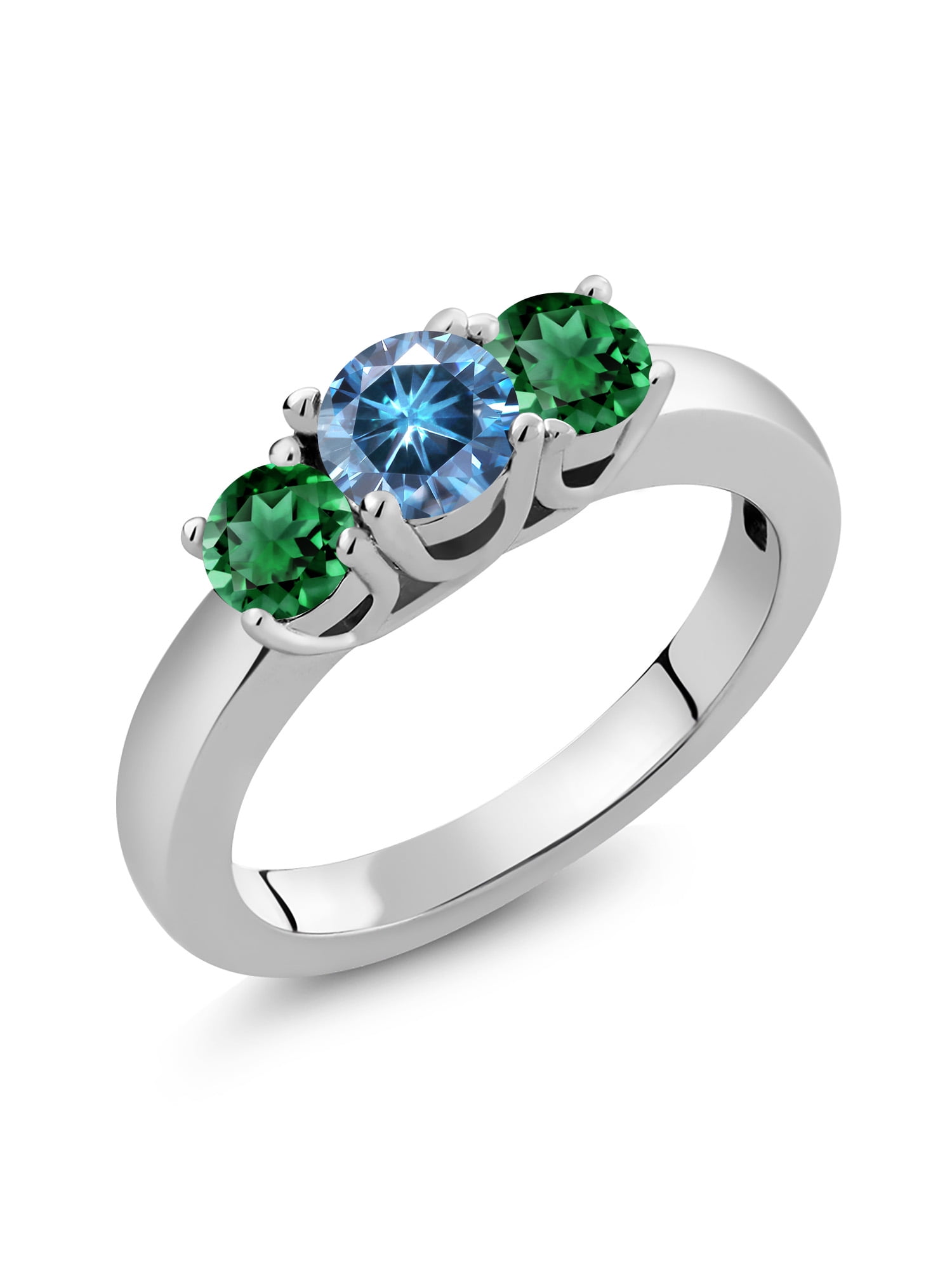 Gem Stone King 925 Sterling Silver White Moissanite and Red Created Ruby Infinity Links Bracelet For Women (2.52 Cttw Round 4.5MM Fully Adjustabl Jewelry Sets Gem Stone King 925 Sterling Silver London Blue Topaz