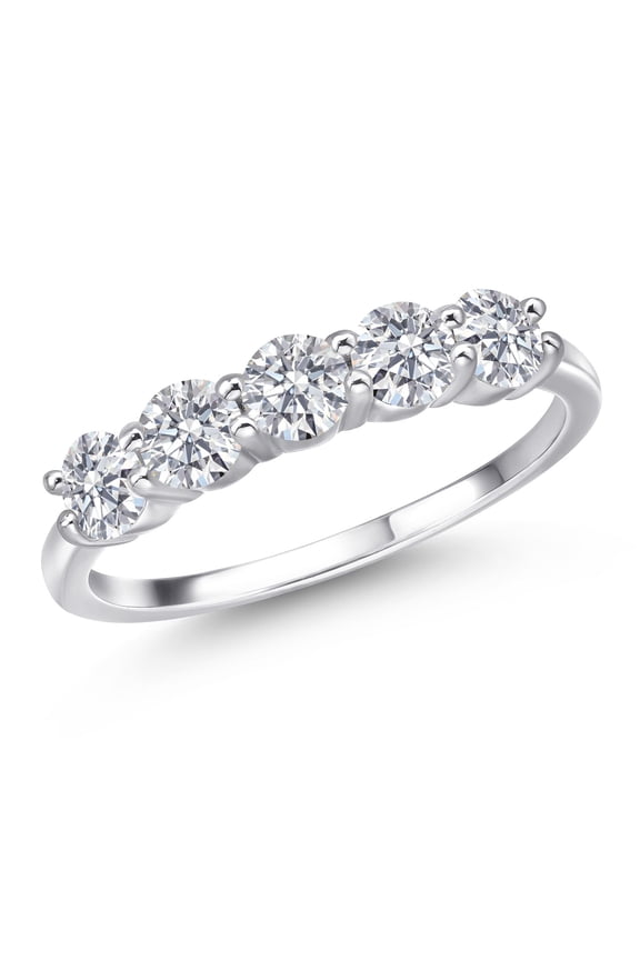 925 Sterling Silver Round E-F Lab Grown Diamond Engagement Ring for Women (1.35 Cttw, Size 7)