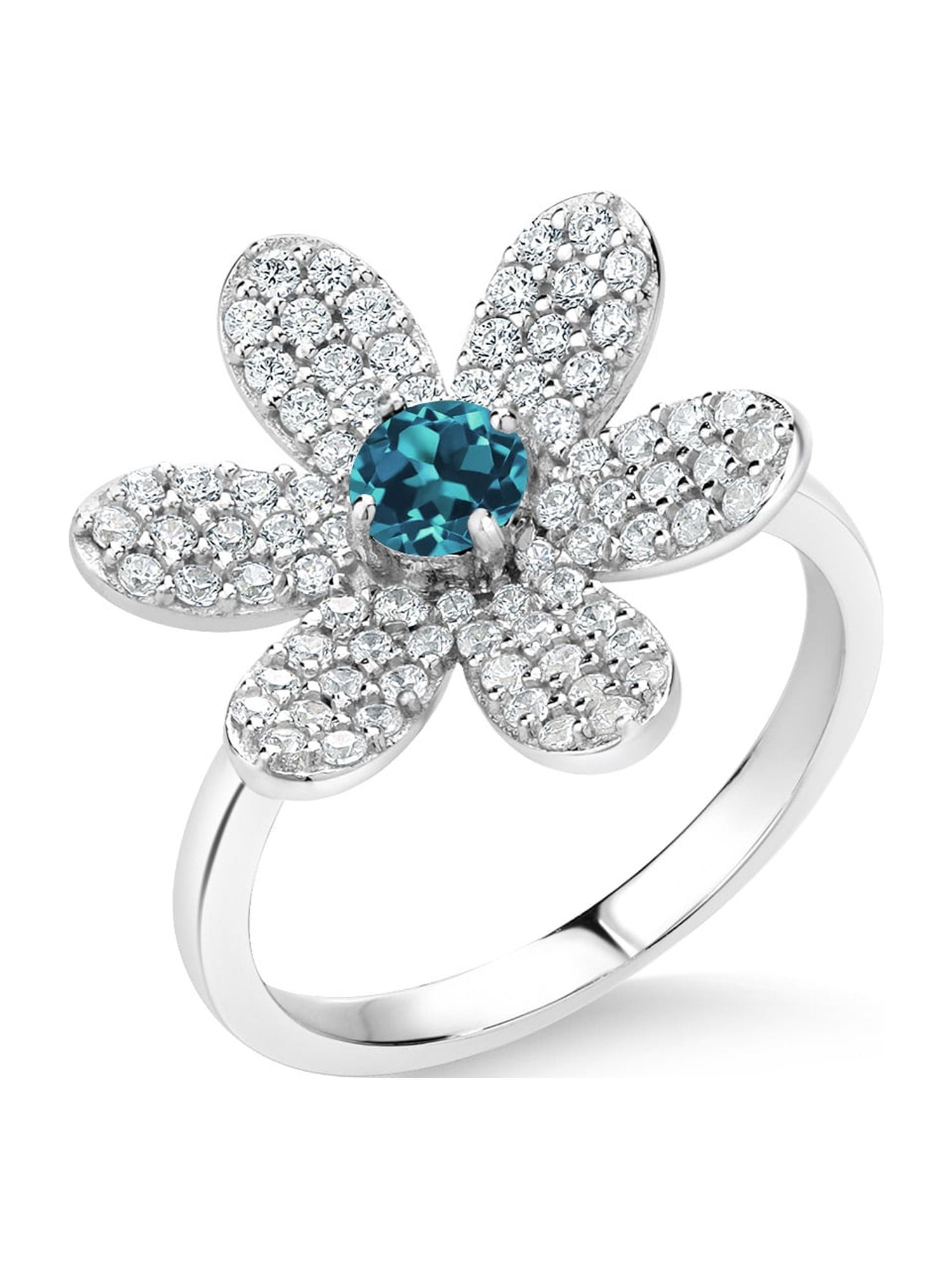 Gem Stone King Sterling Silver London Blue Topaz Women's Ring - 4.36 CTTW, Emerald Cut 10x8mm, Sizes 5-9, Birthstone Gift - View #10