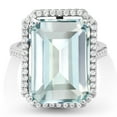 thumbnail image 1 of Gem Stone King 925 Sterling Silver Sky Blue Simulated Aquamarine Ring for Women (16.30 Cttw, Emerald Cut 18X13MM, Available in Size 5, 6, 7, 8, 9), 1 of 5