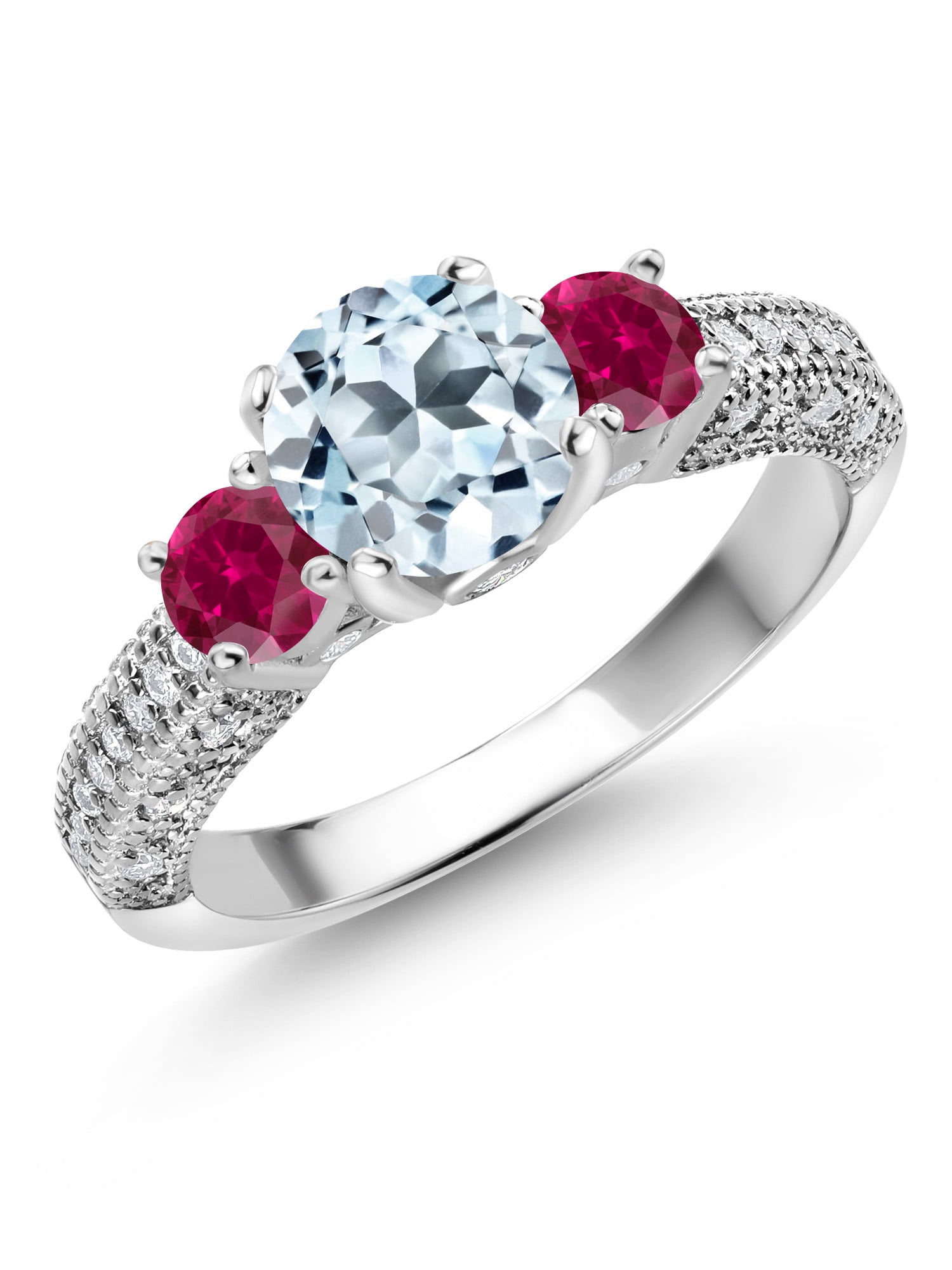 Ruby and blue topaz ring discount