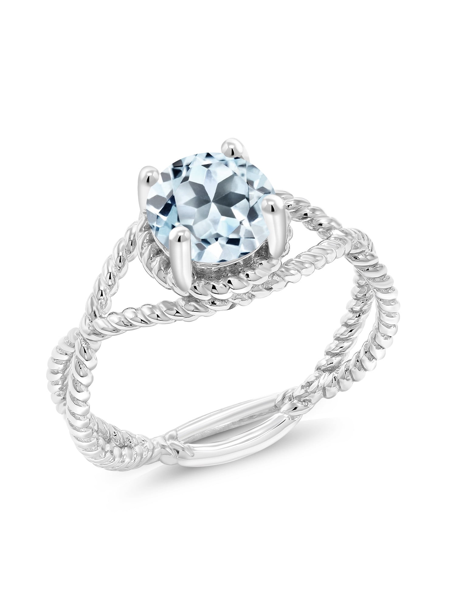 Gem Stone King 925 Sterling Silver Sky Blue Topaz Ring for Women (1.70