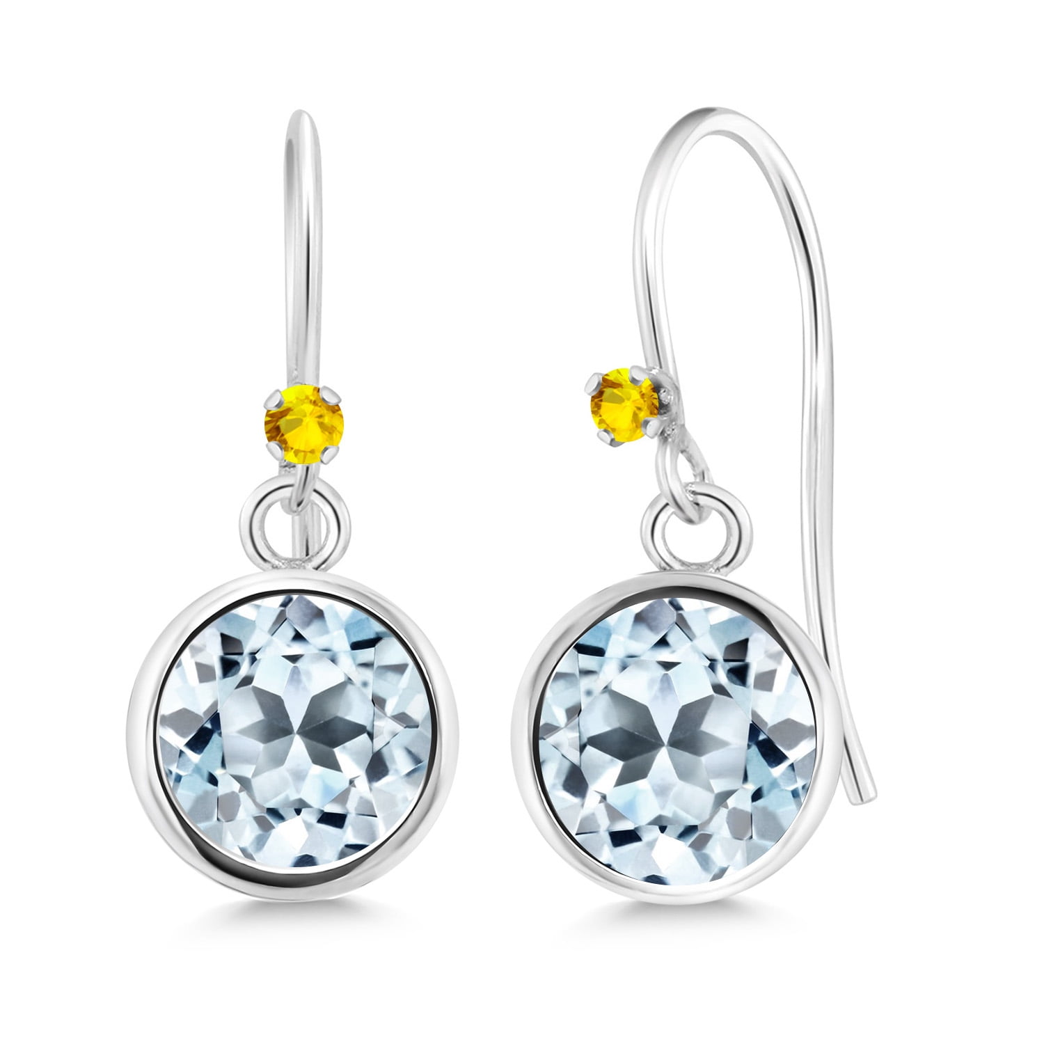 Gem Stone King 925 Sterling Silver Sky Blue Topaz Yellow Sapphire 925 ...