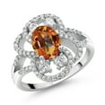 thumbnail image 1 of Gem Stone King 925 Sterling Silver Statement Ring Set with Oval Ecstasy Mystic Topaz (2.82 cttw) (Size 6), 1 of 3