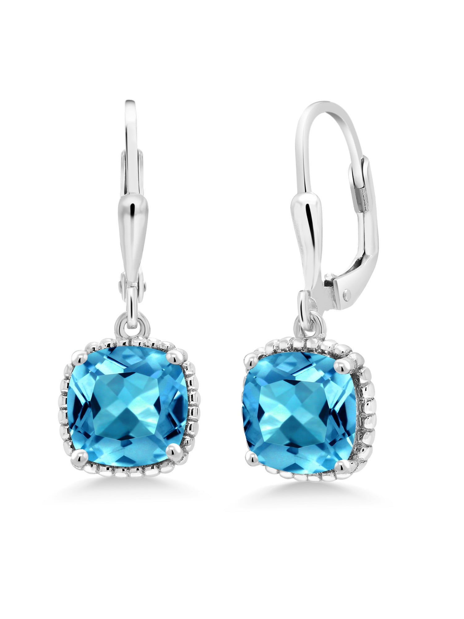 Gem Stone King Sterling Silver Swiss Blue Topaz Tennis Bracelet - 4.20 Ct Oval 6x4mm, 7 Inch With Extender
