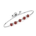thumbnail image 1 of Gem Stone King 925 Sterling Silver White Created Sapphire Bracelet for Women Set with Red Moissanite (2.70 Cttw), 1 of 4