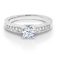 thumbnail image 1 of Gem Stone King 925 Sterling Silver White Created Sapphire Women's Engagement Ring (1.35 Cttw Round Cut, Size 6), 1 of 5