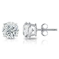 thumbnail image 1 of Gem Stone King 925 Sterling Silver White Cubic Zirconia Stud Earrings for Women Men | 2.00 Cttw | Round 6MM, 1 of 4