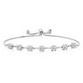 thumbnail image 1 of Gem Stone King 925 Sterling Silver White Moissanite Infinity Links Bracelet for Women (2.31 Cttw, Round 4.5MM, Fully Adjustable up to 9 inch), 1 of 5