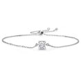 thumbnail image 1 of Gem Stone King 1.10 Cttw White Moissanite Solitaire Bracelet for Women | 925 Sterling Silver | Cushion Cut 6MM, 1 of 4