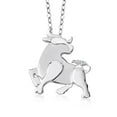 thumbnail image 1 of Gem Stone King 925 Sterling Silver White Topaz Ox Pendant Necklace for Women By Keren Hanan with 18 inch Chain, 1 of 4
