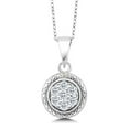 thumbnail image 1 of Gem Stone King 925 Sterling Silver White Topaz Round Pendant Necklace for Women (0.42 Cttw, Gemstone Birthstone, with 18 inch Chain), 1 of 3
