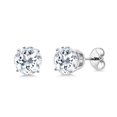 thumbnail image 1 of Gem Stone King 925 Sterling Silver White Topaz Stud Earrings for Women Men (3.20 Cttw, Gemstone Birthstone, Round 7MM), 1 of 5