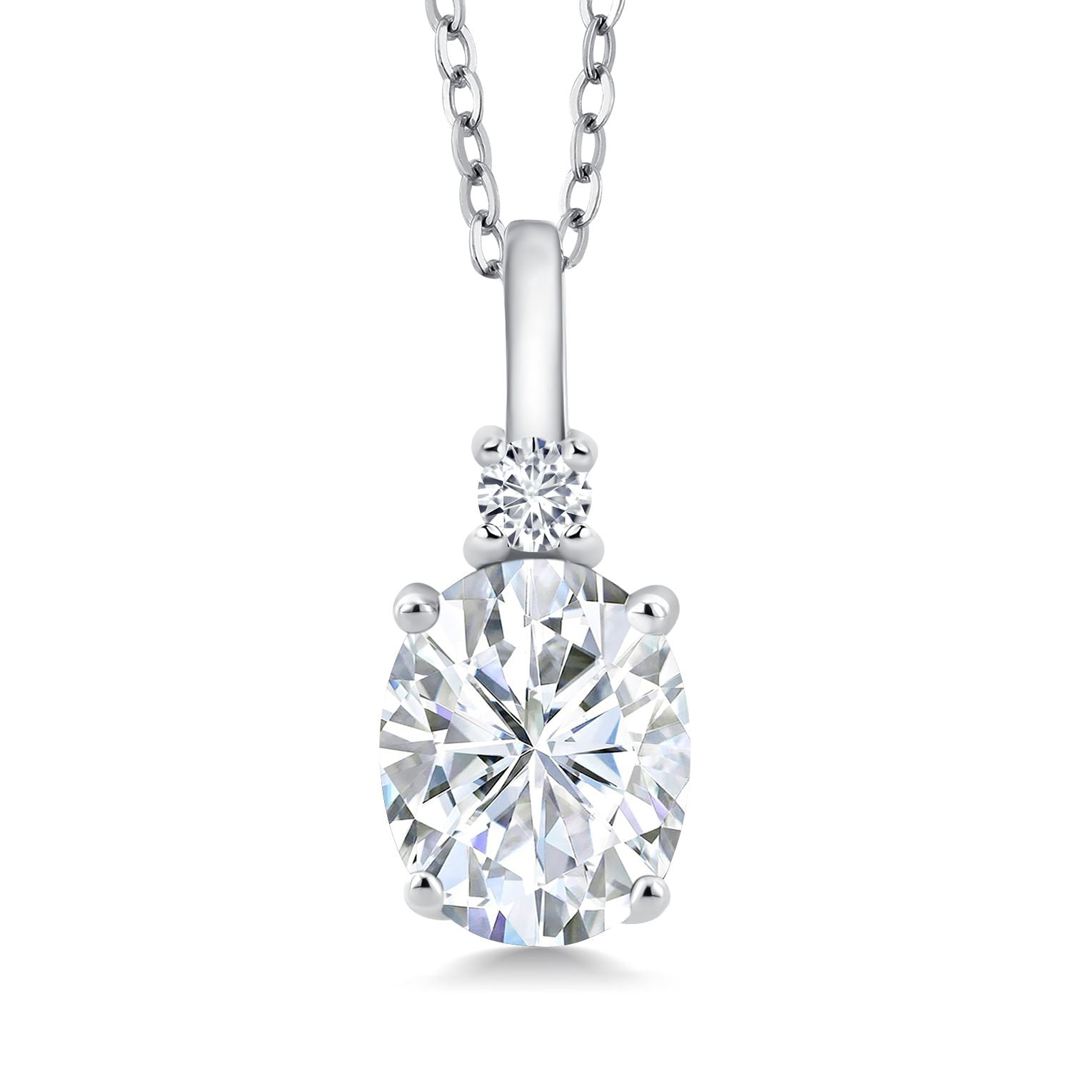 White Rhodium Plated Silver