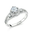 thumbnail image 1 of Gem Stone King 925 Sterling Silver White Zirconia Ring for Women (1.69 Cttw, Round 5MM, Available in Size 5, 6, 7, 8, 9), 1 of 4