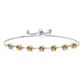 thumbnail image 1 of Gem Stone King 925 Sterling Silver Yellow Citrine Infinity Tennis Bracelet for Women (2.24 Cttw, Gemstone November Birthstone, Round 4.5MM, Fully Adjustable up to 9 inch), 1 of 4