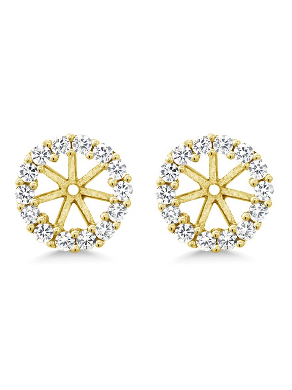 18K Yellow Gold Plated Silver Earring Jackets for 5mm Round Studs