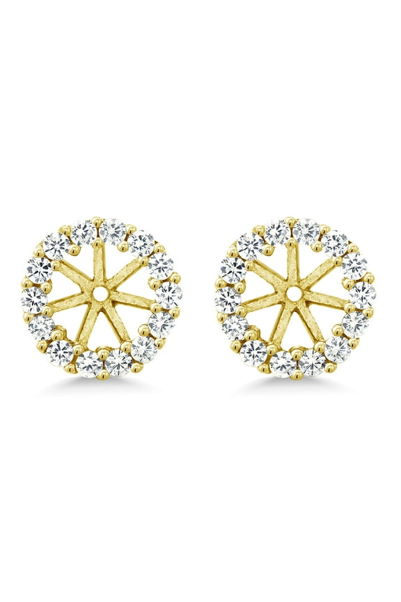 18K Yellow Gold Plated Silver Earring Jackets for 5mm Round Studs