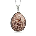 thumbnail image 1 of Gem Stone King Beautiful Brown Shell Pendant 49mm X 34mm with 18 inch Chain, 1 of 3