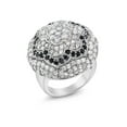 thumbnail image 1 of Gem Stone King Beautiful and Stunning Round Black and White CZ Cubic Zirconia Round Flower Ring (Size 7), 1 of 3