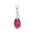 thumbnail image 1 of Gem Stone King Burgundy Red Ribbon Tear Drop Pendant Made with Crystals, 1 of 4
