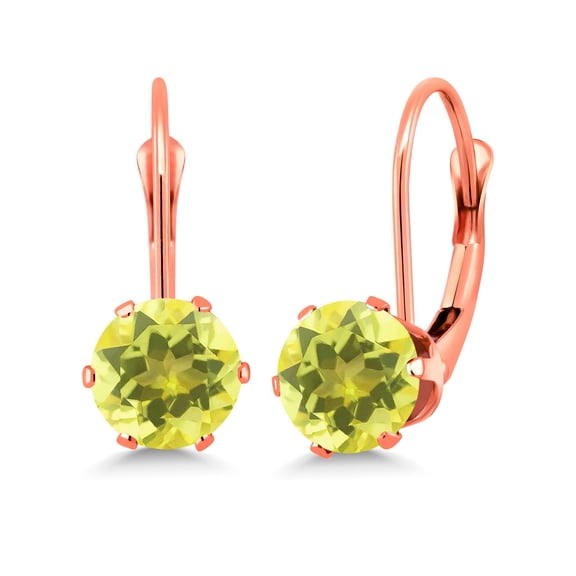 Gem Stone King Canary Mystic Topaz Leverback Earrings for Women (2.00 Cttw, Gemstone November Birthstone, Round 6MM)