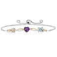 thumbnail image 1 of Gem Stone King Keren Hanan 1.70 Ct Peach Morganite Purple Amethyst 925 Silver and 10K Yellow Gold Lab Grown Diamond Bracelet for Women, 1 of 5