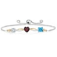 thumbnail image 1 of Gem Stone King Keren Hanan 2.02 Ct E-F Lab Grown Diamond Red Rhodolite Garnet 925 Silver and 10K Yellow Gold Bracelet for Women, 1 of 5