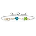 thumbnail image 1 of Gem Stone King Keren Hanan 2.08 Ct Peach Morganite London Blue Topaz 925 Silver and 10K Yellow Gold Lab Grown Diamond Bracelet for Women, 1 of 5