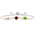 thumbnail image 1 of Gem Stone King Keren Hanan 2.13 Ct Round Peach Morganite Red Garnet 925 Silver and 10K Yellow Gold Lab Grown Diamond Bracelet for Women, 1 of 5