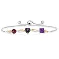 thumbnail image 1 of Gem Stone King Keren Hanan 2.20 Ct Red Rhodolite Garnet Green Mystic Topaz 925 Silver and 10K Yellow Gold Lab Grown Diamond Bracelet for Women, 1 of 5