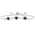 thumbnail image 1 of Gem Stone King Keren Hanan 2.23 Ct Round Red Garnet Blue Iolite 925 Silver and 10K Yellow Gold Lab Grown Diamond Bracelet for Women, 1 of 5
